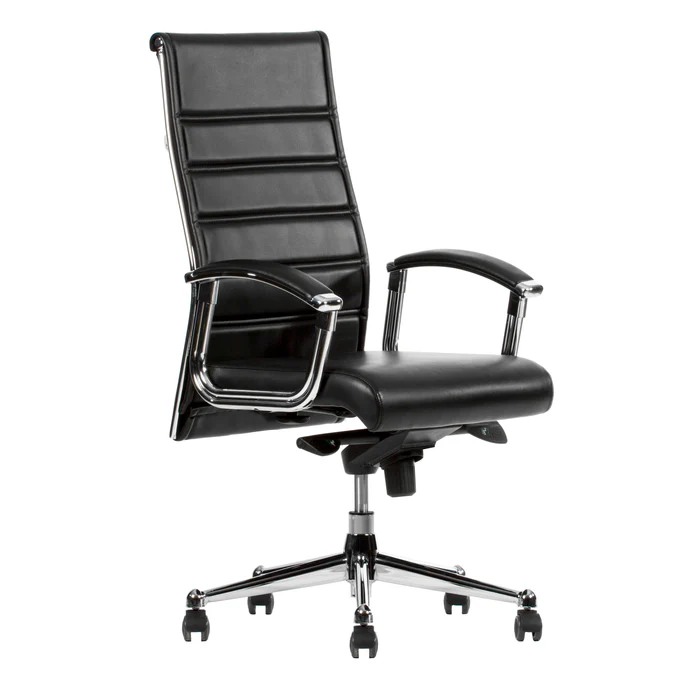 silla ejecutiva con soporte lumbar en oficina moderna