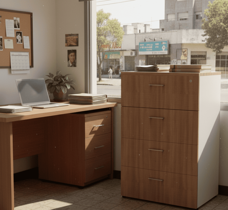 Archivero para oficina Horizontal 4 Gavetas Melamina en ideark