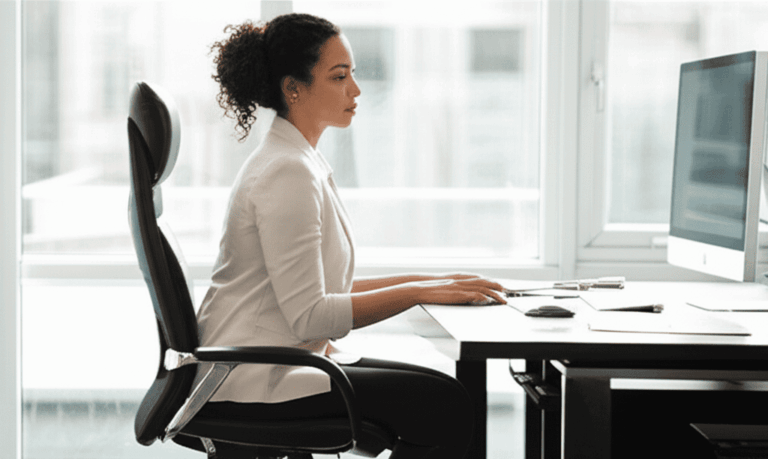 Silla directiva ergonómica con base de aluminio de 5 puntas