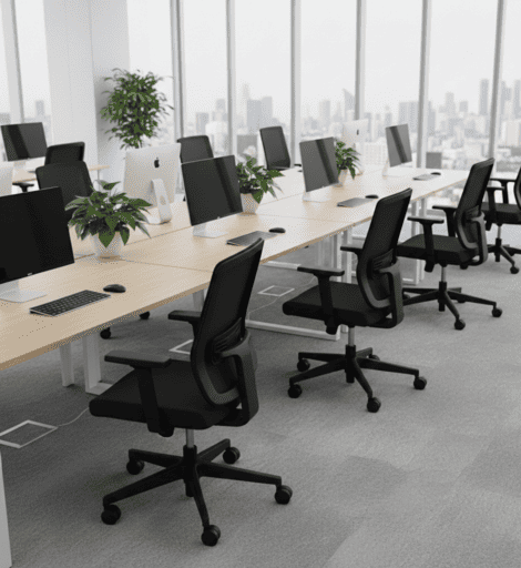 Sillas operativas ergonómicas de tela para oficinas modernas